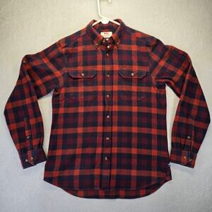 Fjallraven Skog Shirt Mens L Slim Fit Flannel Red Buffalo Plaid Long Sleeve